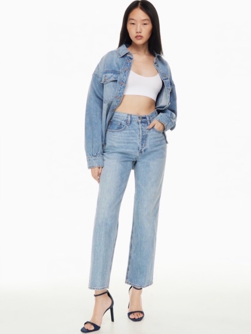 Aritzia Denim Forum The Joni High Rise Loose Cotton Jeans Size 27